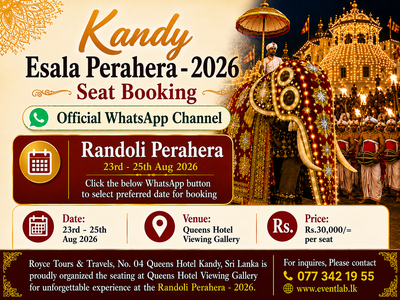 Kandy Randoli Perahera- 23rd - 25th Aug 2026